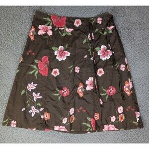 Vintage Tommy Hilfiger Floral Brown Skirt Size 16 Cotton Garden Forest Fairy Y2K